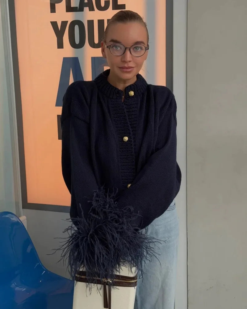 Feather Patchwork Knitted