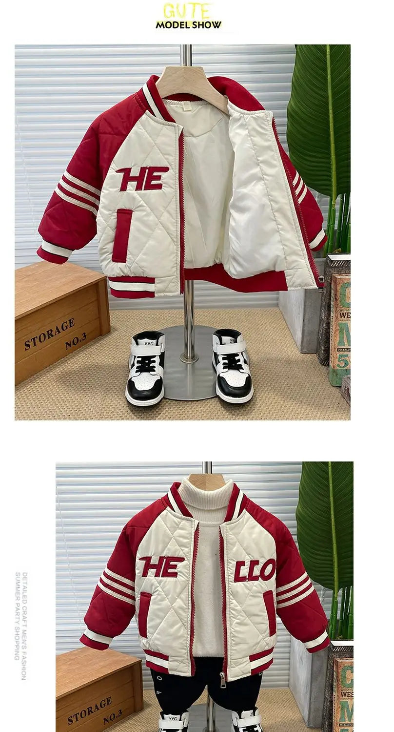 Boys Outerwear Winter Embroidery Fashion