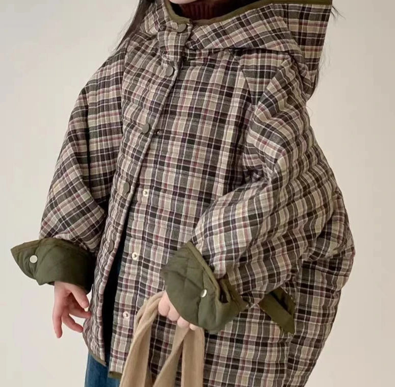Casual Daily Plaid Hooded Coat