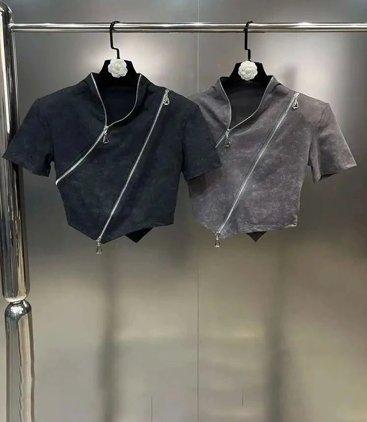 Chic Personality Zipper shirt