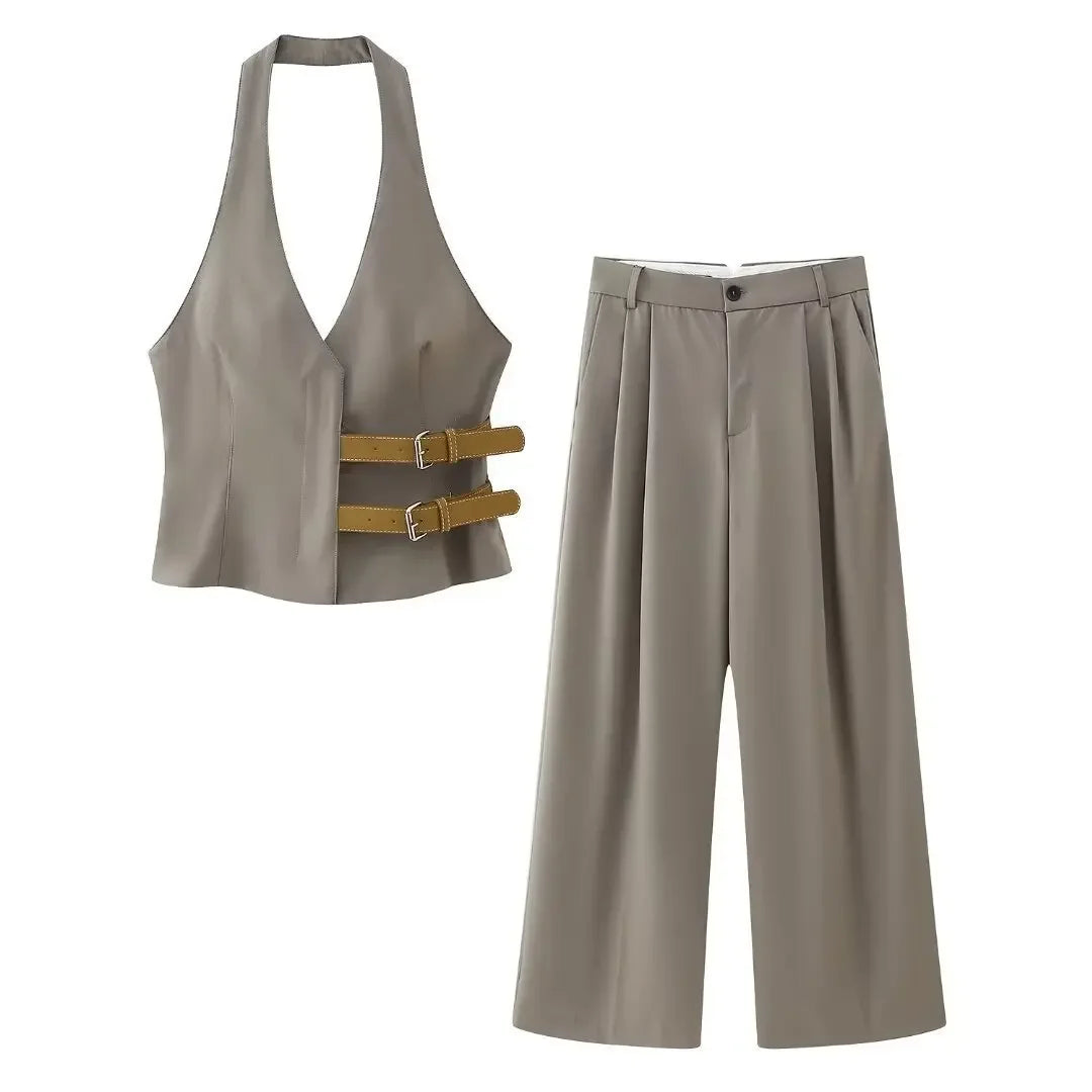 Grey Vest Style Top set