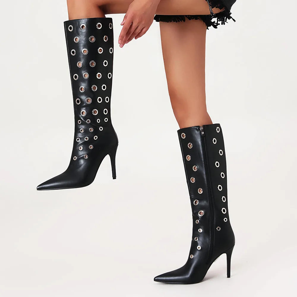 High Boots Goth Rivets