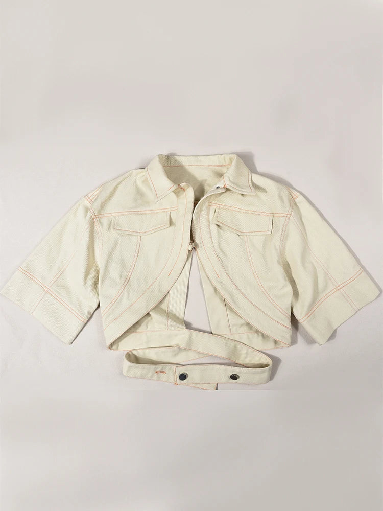 Cleavage Half Sleeve Crop top