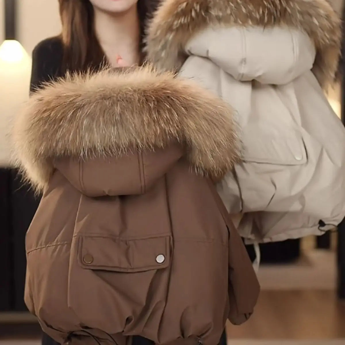 Winter Kids Warm Down Fur Coats