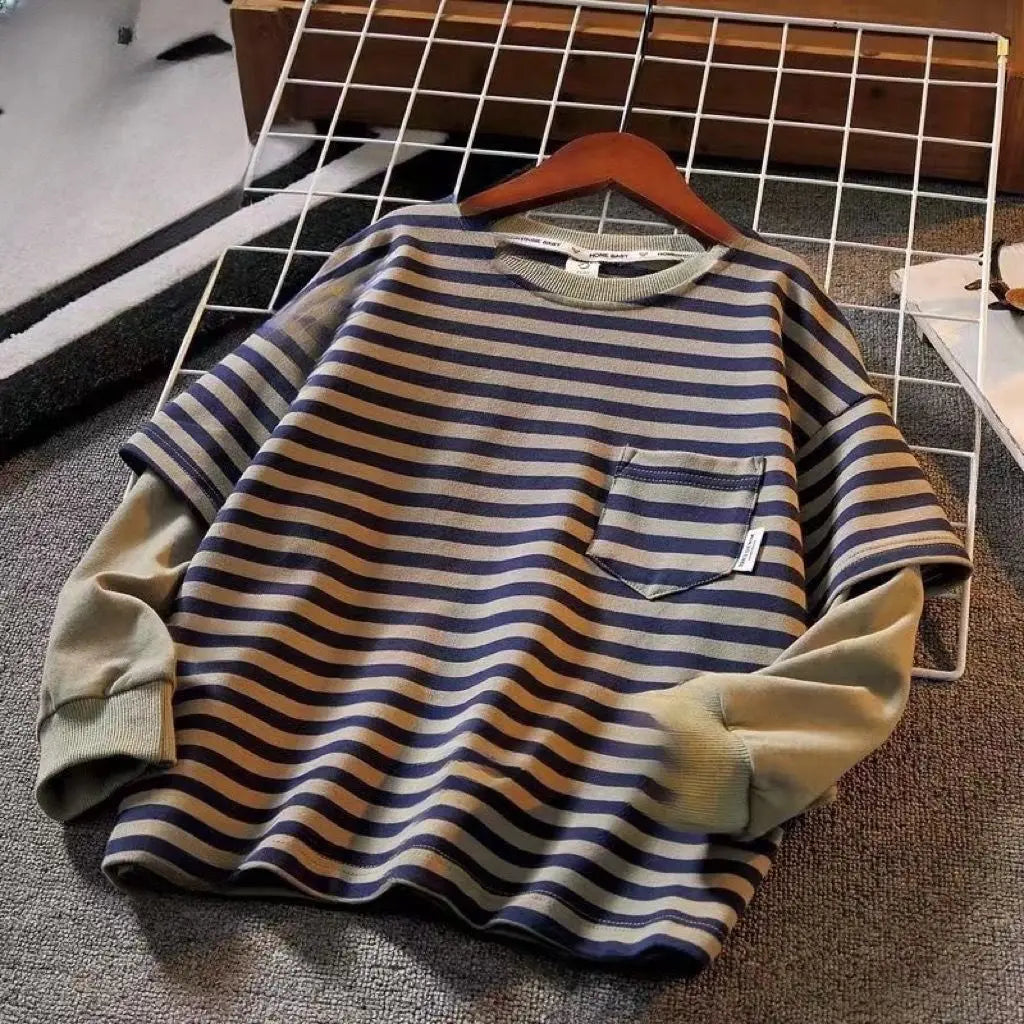 Striped Patchwork Casual Baggy