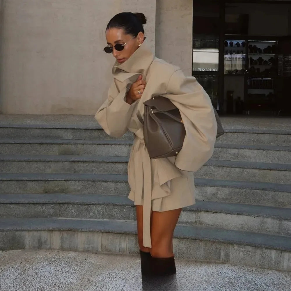 Sleeve Sashes Button Trench