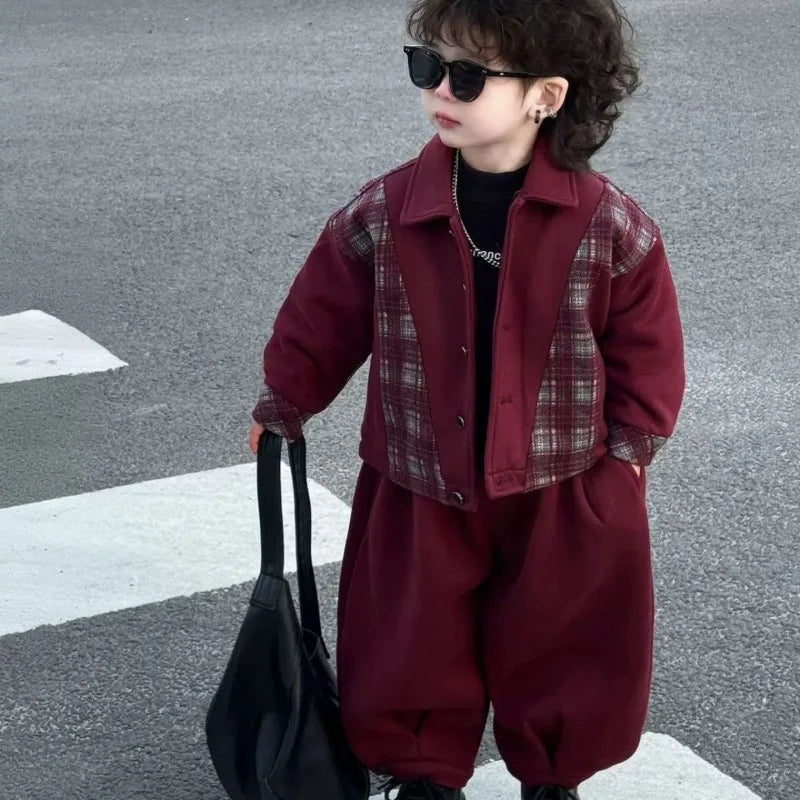 Chequered Cotton Thickened Set