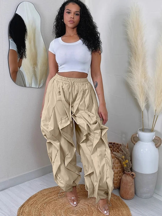 Patchwork Pants Women Casual Sporty Chic