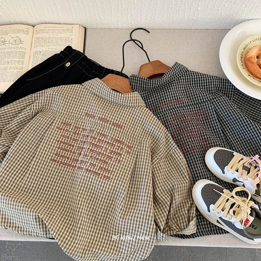 Retro Plaid Boys Shirt