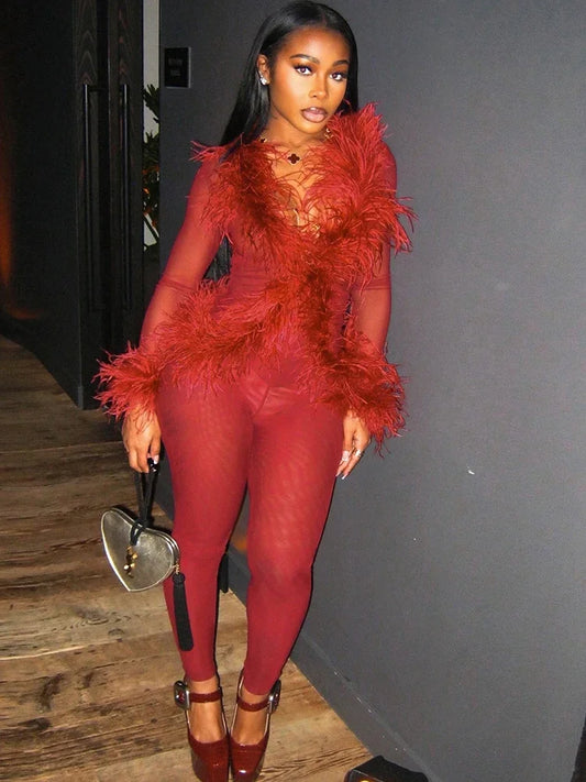 Feather Patchwork 2Piece Set