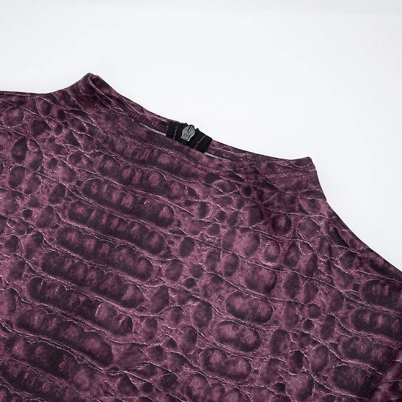 Serpentine Print Footed Skinny Jumpsuits