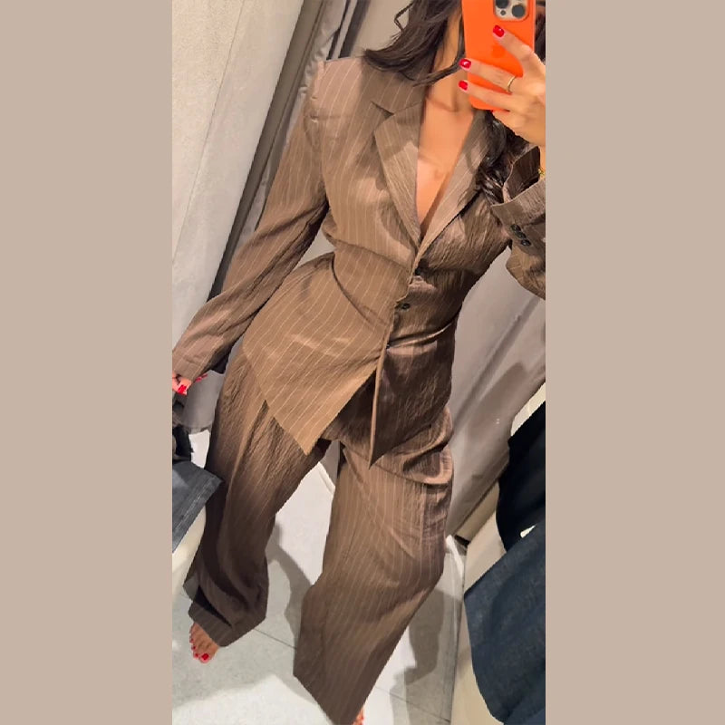 Elegant Striped Women’s two piece set