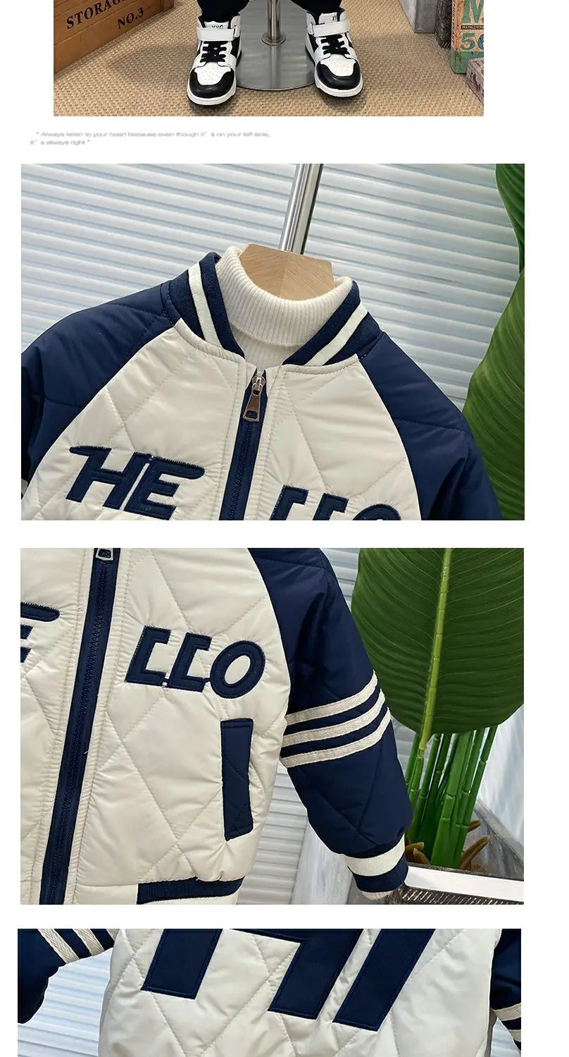 Boys Outerwear Winter Embroidery Fashion