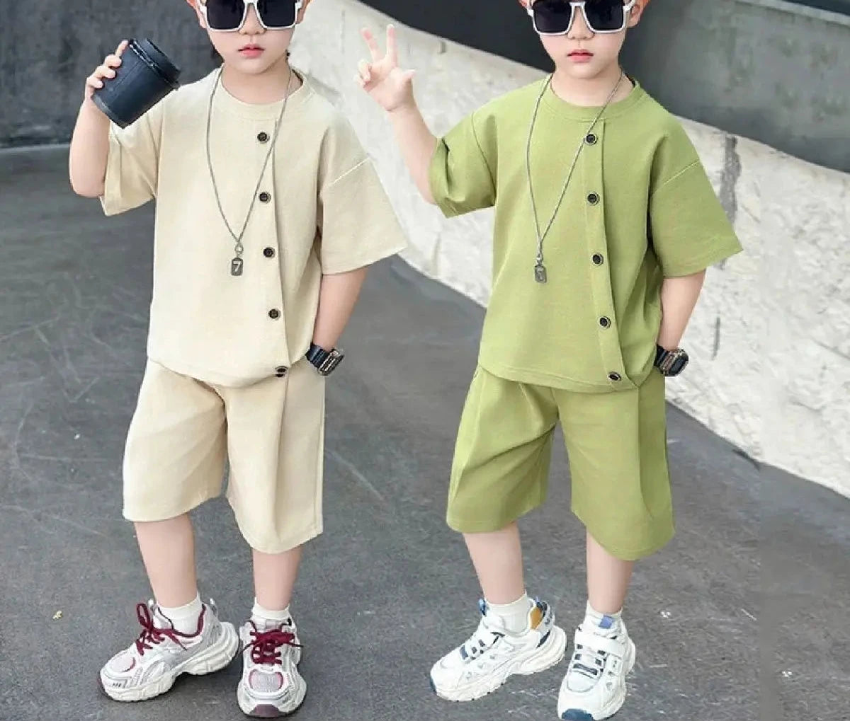 Casual button up set