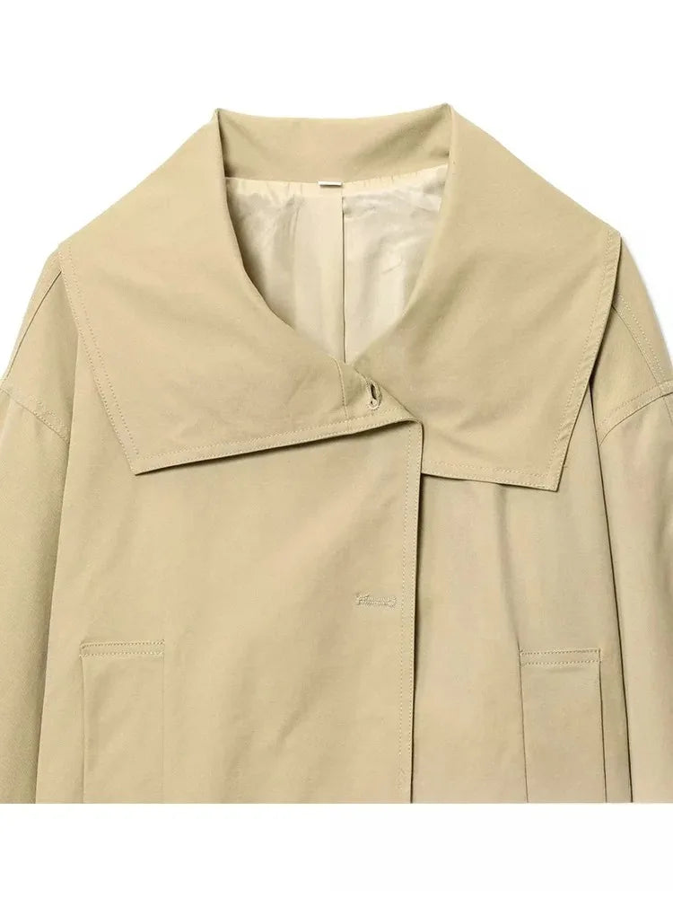 Sleeve Sashes Button Trench