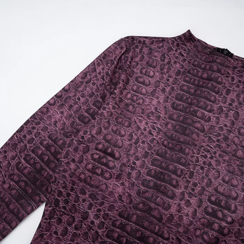 Serpentine Print Footed Skinny Jumpsuits