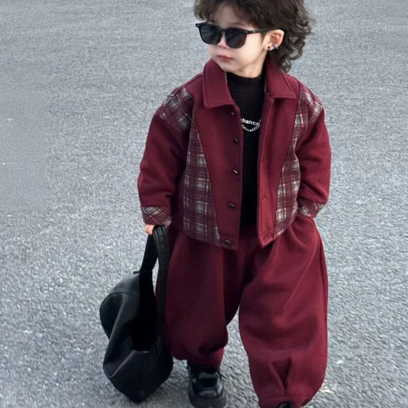 Chequered Cotton Thickened Set