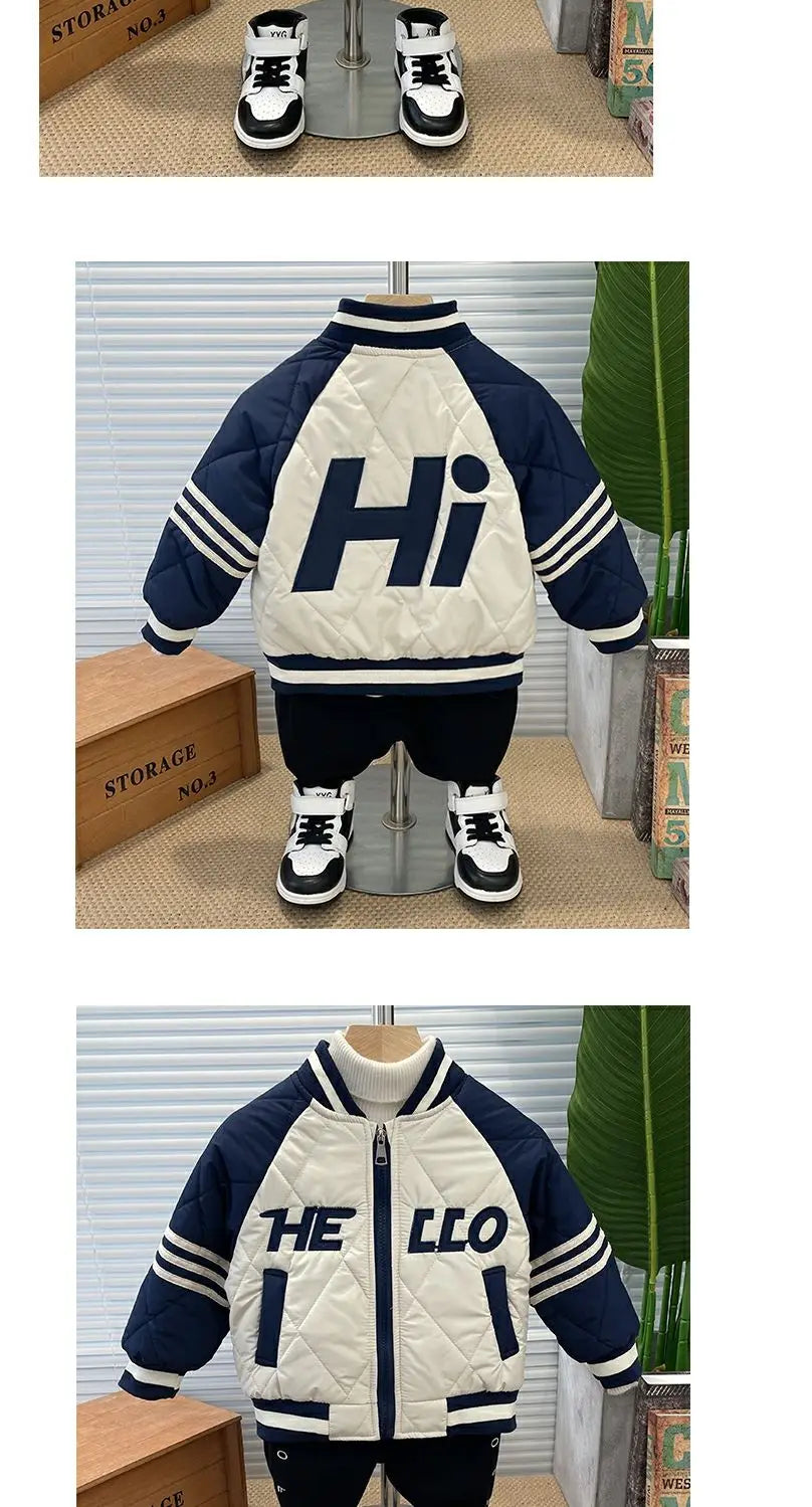 Boys Outerwear Winter Embroidery Fashion