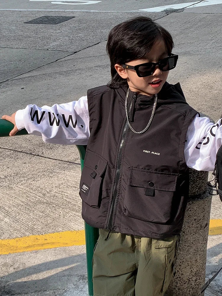 Children's Zipper Vest Spring Autumn