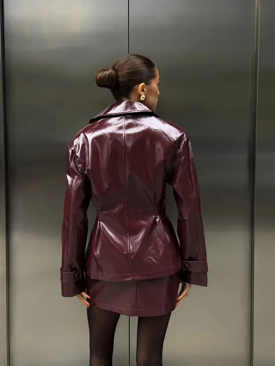 Street  Pu Leather Women's set