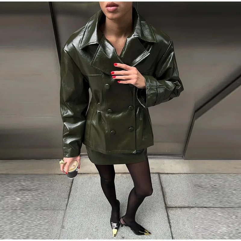 Street  Pu Leather Women's set