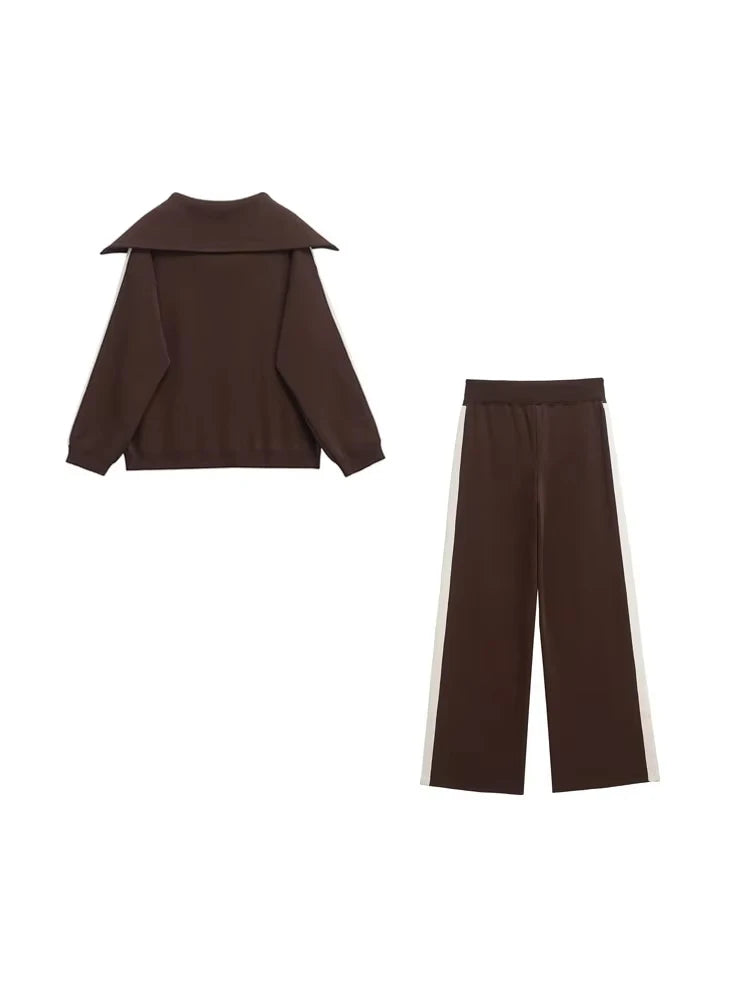 Women's Fashion Two-Piece Set with Side-Pants