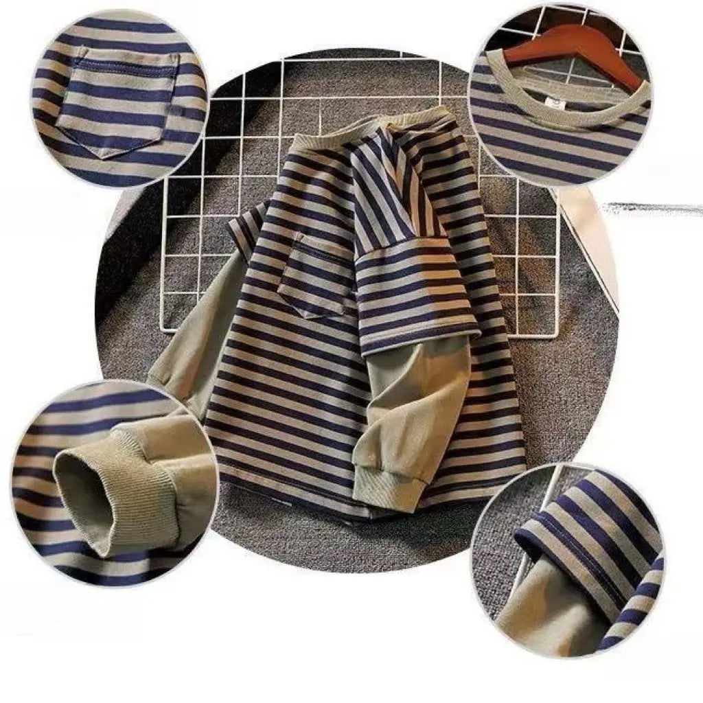 Striped Patchwork Casual Baggy