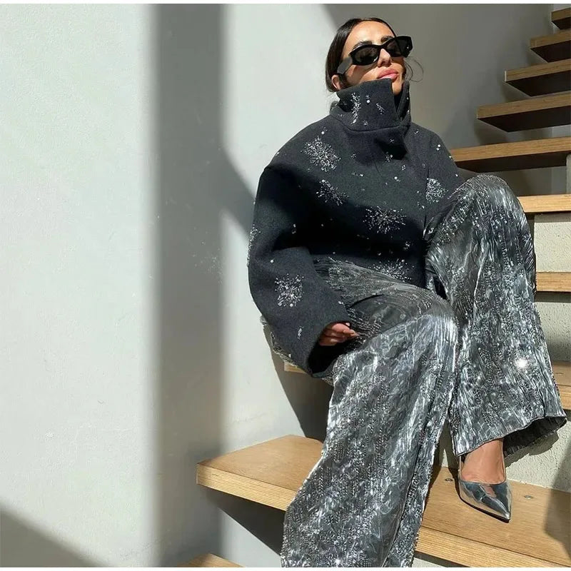 Vintage Sequin Snowflake Jacket