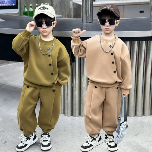 2 Pieces long sleeve button up