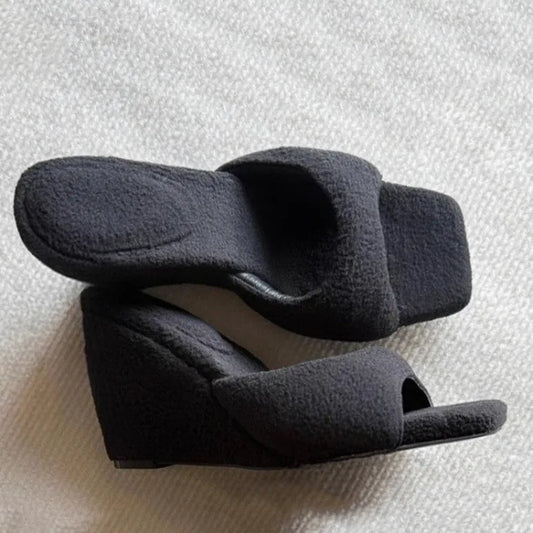 Slip Belt Wedge Heels