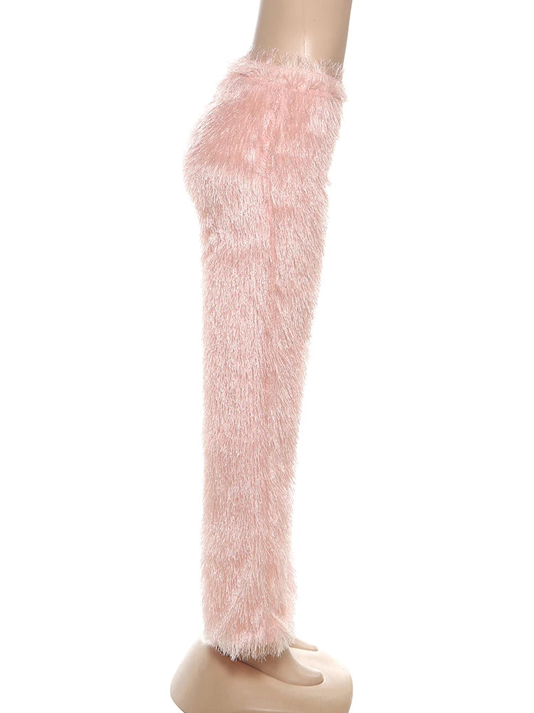 Casual Straight fluffy Pants